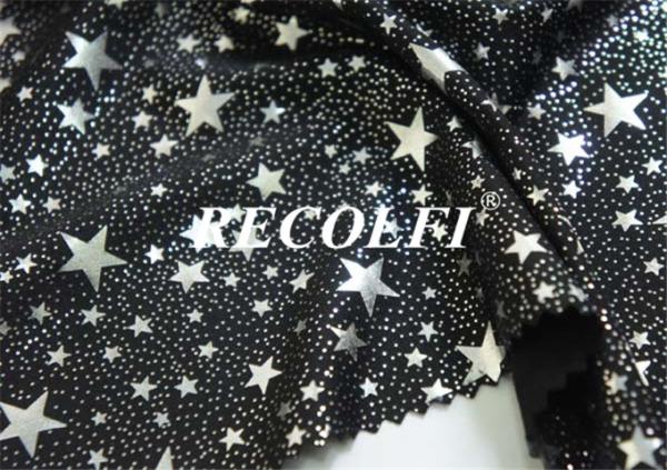 Silver Foil Knit Activewear Nylon Spandex Fabric Moisture Wicking Fast Dry