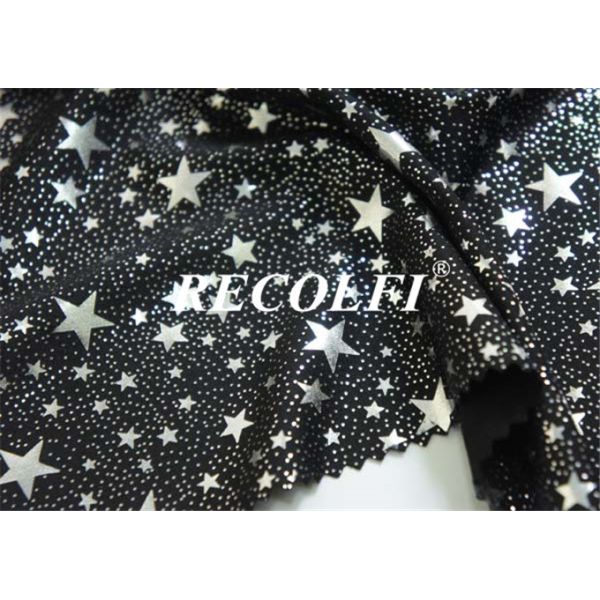 Silver Foil Knit Activewear Nylon Spandex Fabric Moisture Wicking Fast Dry