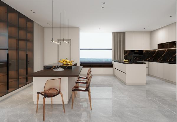 Mobiliário de casa inteira personalização completo design moderno de madeira melamina / laca armário de cozinha modular