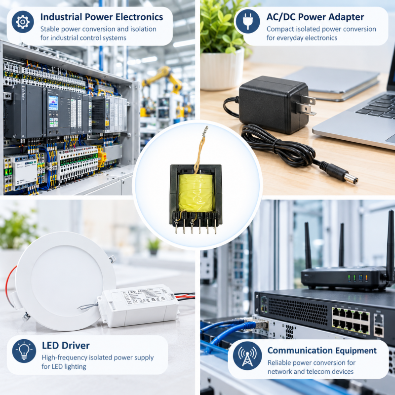 EC35 High Frequency Power Supply Transformer with Ferrite Core for Step-Up Step-Down Conversion and Electrical Isolation