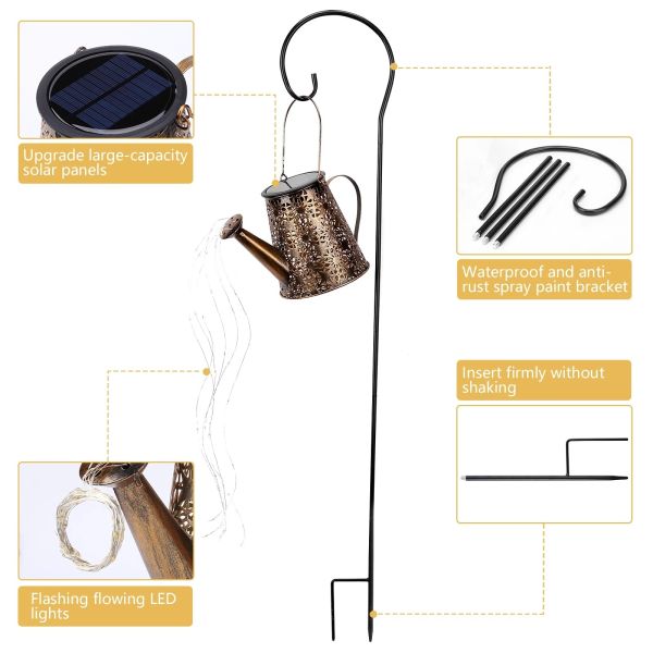 2700K Solar Kettle Light Hollow Garden Landscape Path String Light