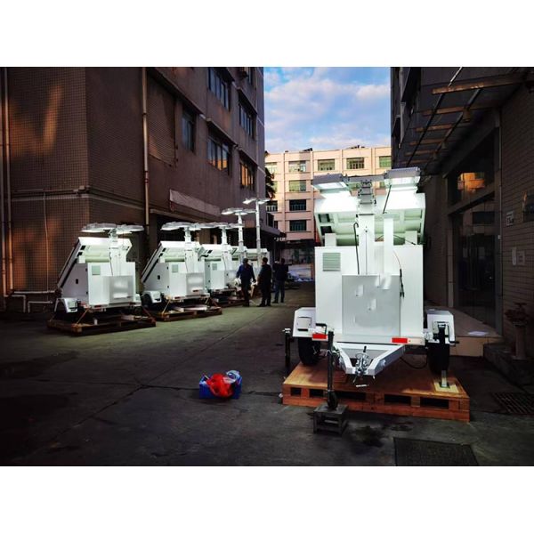 Cold Dip Galvanized Steel Plate Telescopic Camera Cctv Mast Pole For Solar Surveillance Trailer