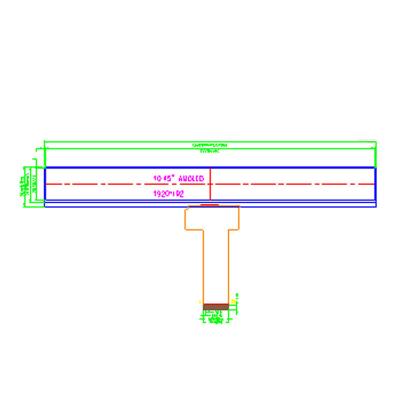 1920*192 Pixls Bar Type Oled Display 10.45 Inch AMOLED Screen Rigid With MIPI/IIC Interface