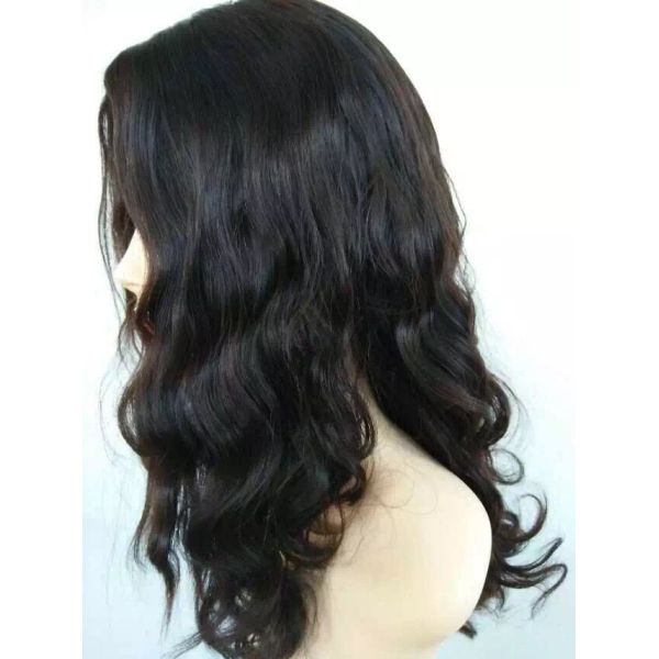 12 Inches High Quality Natural Color Brazilian Virgin Human Hair Jewish Wigs with Multi- Directional