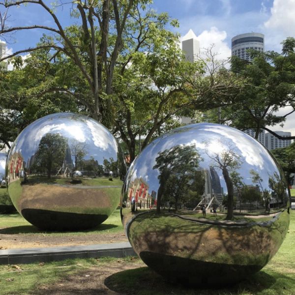 H250cm Sphere Garden Mirror Sculpture Metal Modern Sculpture Outdoor