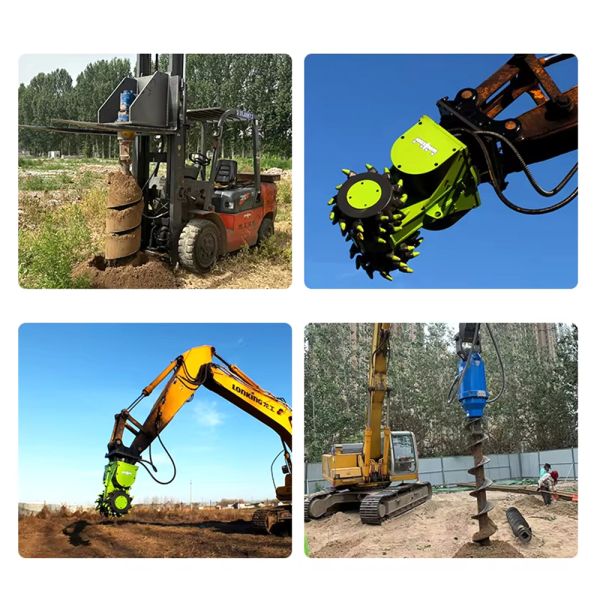Custom Drilling Machine Auger Bits Drill Attachments for Compact Excavators Hydraulic Drill Bits Hydraulic Drill Drives Excavator , Tractor , Jack , Backhoe