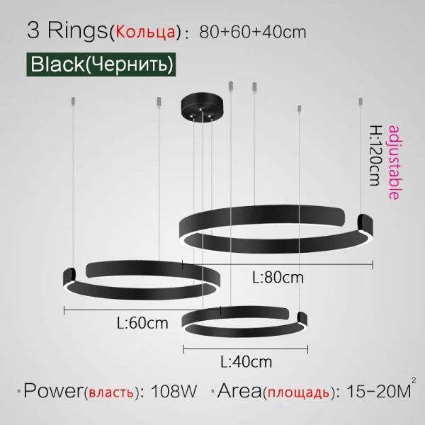 Mito sospeso chandelier Nordic Led Dimmable ring light staircase lamp (WH-NC-134)