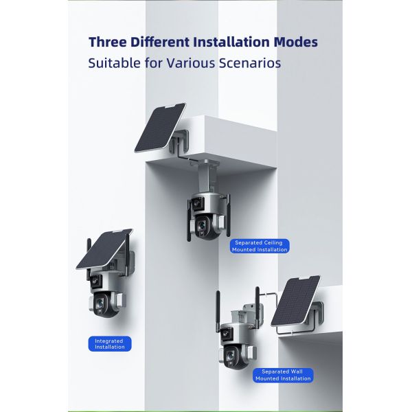 40M Night Vision WiFi Solar Security Camera 4K Dual Lens 10X Optical Zoom