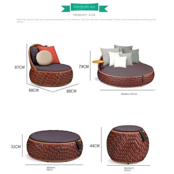 Nordic Simple Patio Courtyard PE Rattan Aluminum Sofa And Table Set