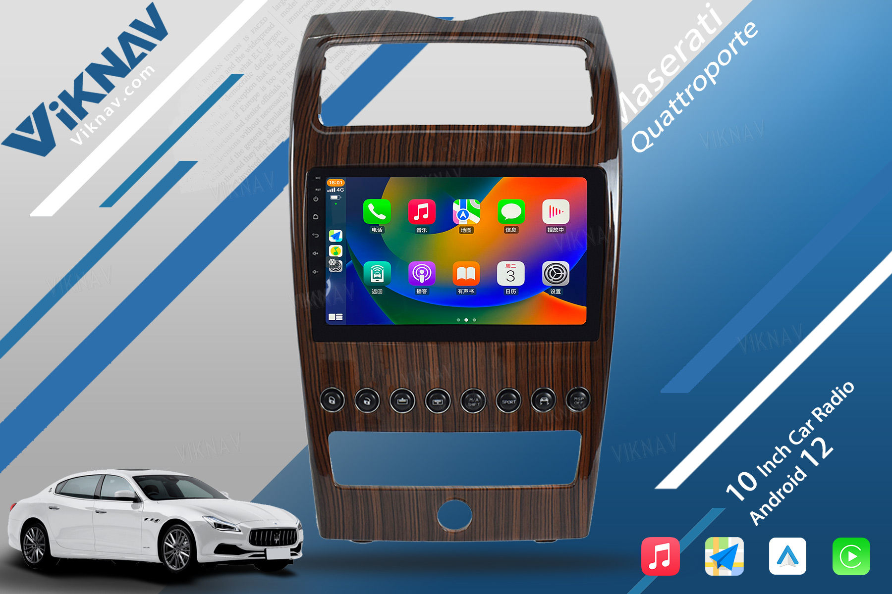 2004-2012 Android Автомобиль Maserati Quattroporte Радио Послепродажный сенсорный экран Carplay