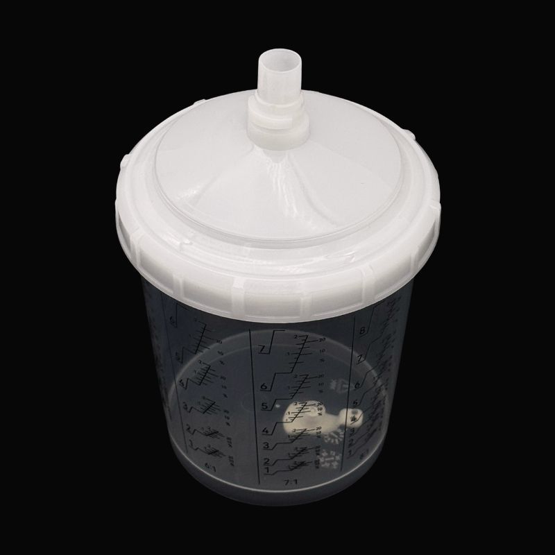 Disposable Paint Mixing Spray Cup System with Ratio Scales for Automotive Refinish Spray Gun Painting