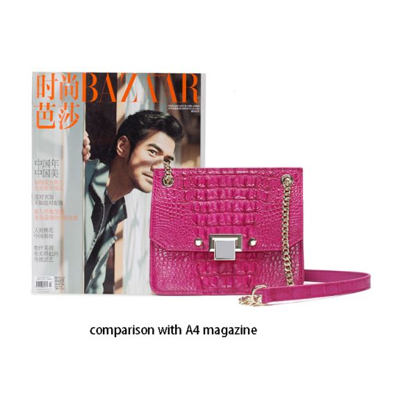 2019 alligator leather one-shoulder cross small square bag fashion crocodile leather ladies bag