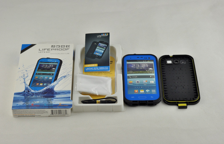 Blue IP 68 Waterproof Cell Phone Case PC For Samsung Galaxy S3 I9300
