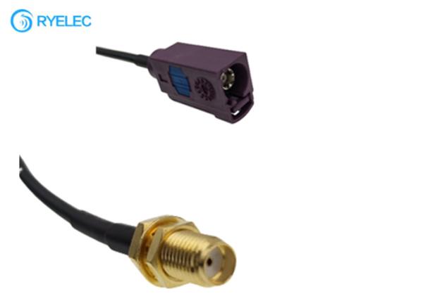 Fakra D Jack fêmea da trança coaxial fêmea do cabo RG174 de SMA cabo da antena de rádio ao auto