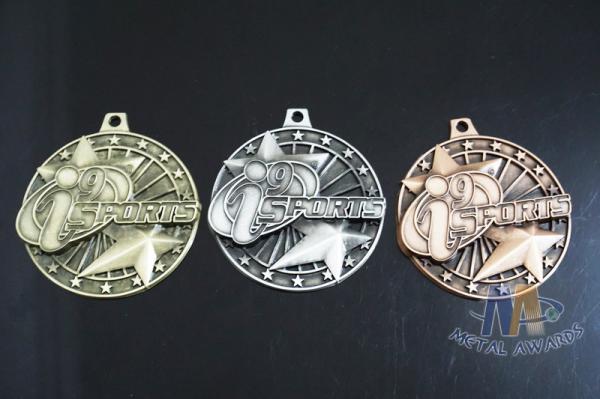 Two 3D Stars Custom Funny Football Engraved Sports Medals Souvenir Medallion Personalized OEM