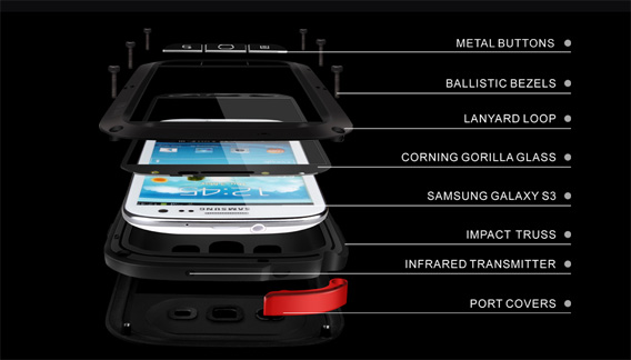 Aluminum Dirtproof/Shockproof/Waterproof With Gorilla Glass Iphone 5 5S Cases