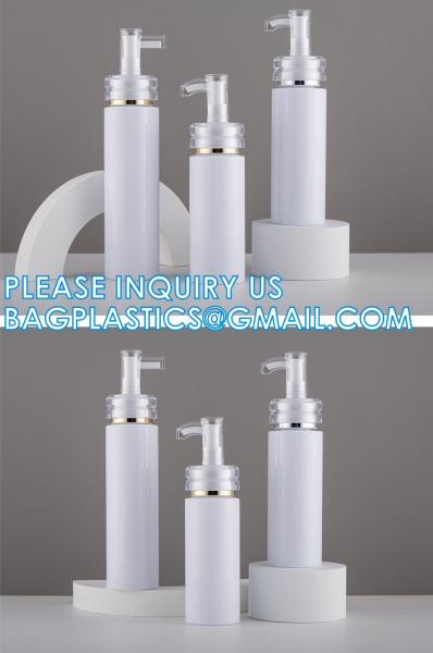 Shampoo Pump Bottle, Luxury Silver Cosmetic Packaging Face Cream Serum Essence Lotion Dispenser Pump Bottle