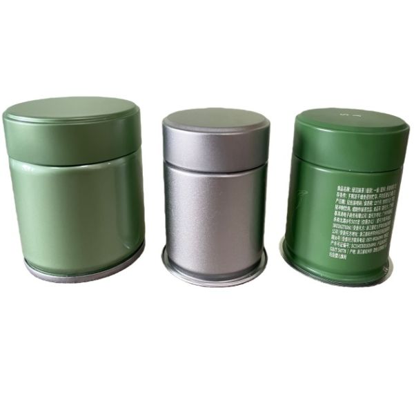 Blue Print Round Tea Tin Cans 50g 70g 100g OEM Tinplate Matcha Coffee Powder Peanut Candy