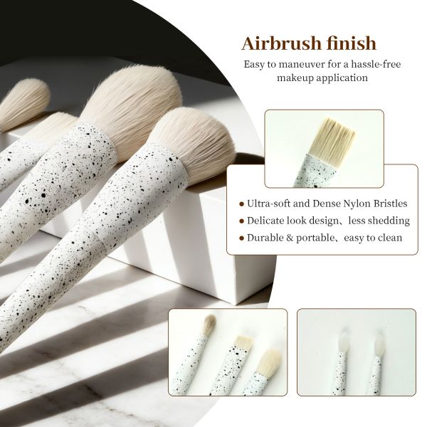 9Pcs Complete Set Eco-Friendly PLA Plastic Handles High-Density Nylon Bristles Makeup Brush Set