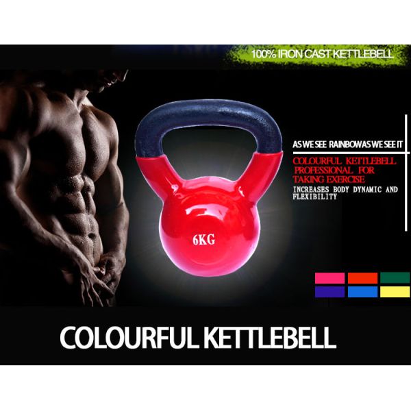 2kg 4kg 6kg 8kg 10kg 12kg 16kg 18kg 20kg colorful vinyl coated kettlbells
