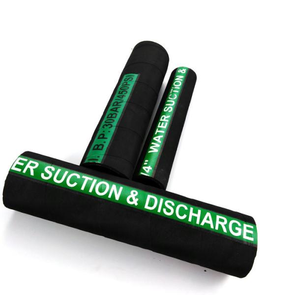 Industrial Rubber Flexible Water Suction And Delivery Hose Light Weight Anti Aging