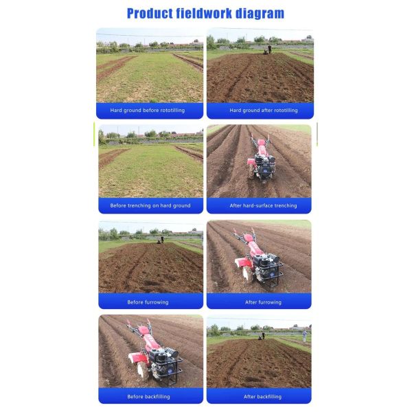 Gasoline Agricultural Farm Machinery 4.0 Kw Farm Tractor Tiller