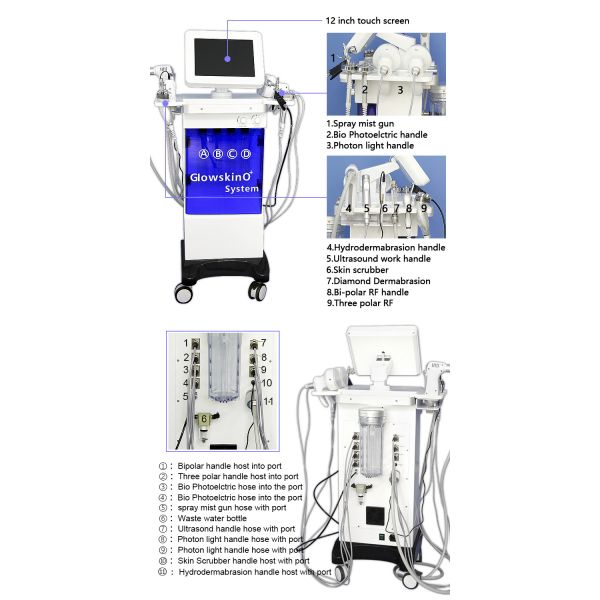 OEM 11 In 1 Hydra Dermabrasion Machine Hydrofacial Equipment For Beauty Salon