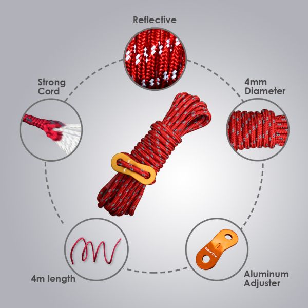 Dark Luminous Reflective Tent Guy Lines