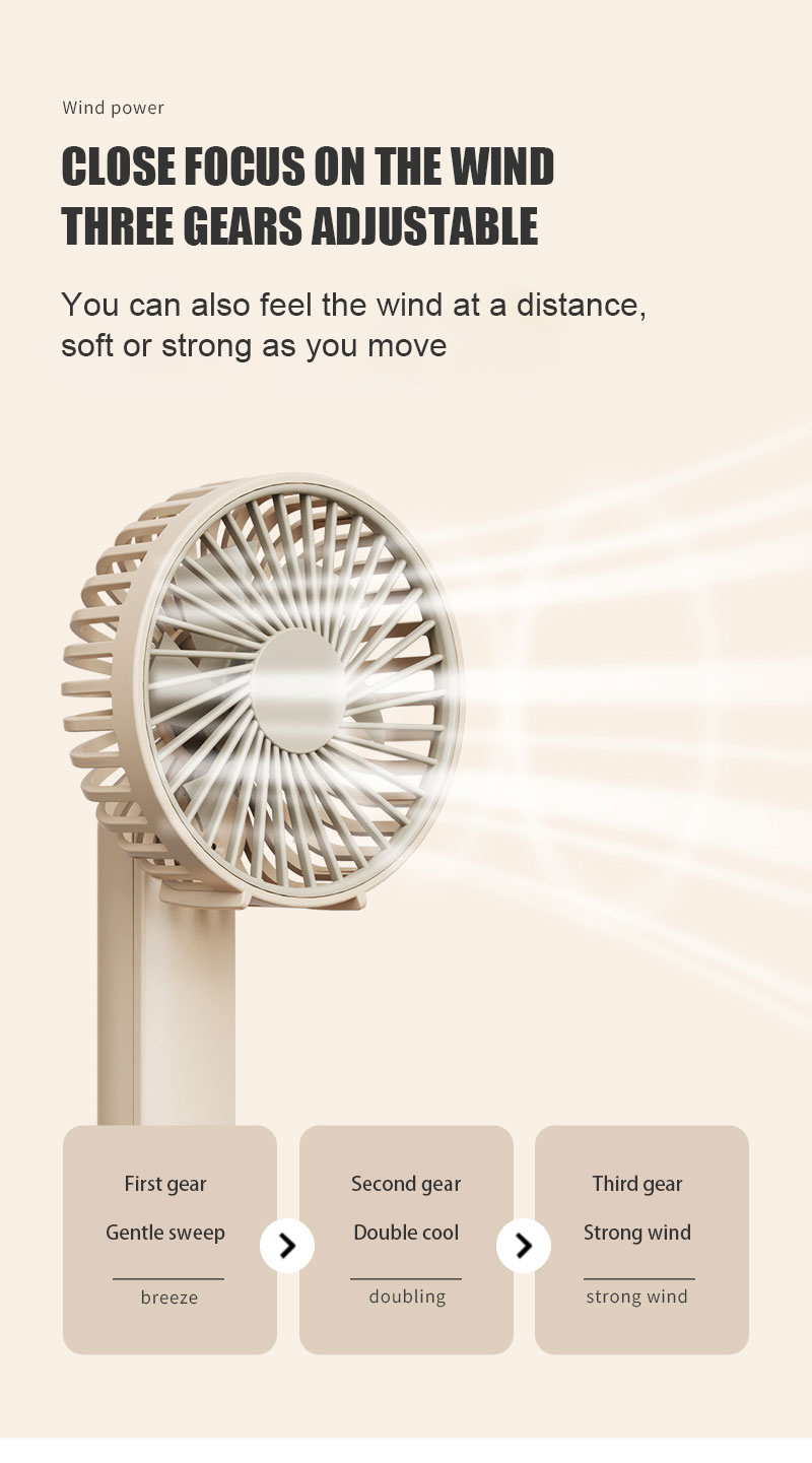 Wholesale Customized Digital Display Portable Mini Charging Fan Air Cooling Fan Handheld 3 Speed Mini Hand Fan With LOGO