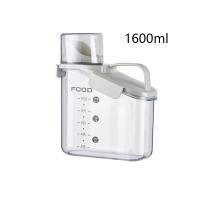 1600 ml Contenants de repas en plastique recyclables stackables clairs Blanc