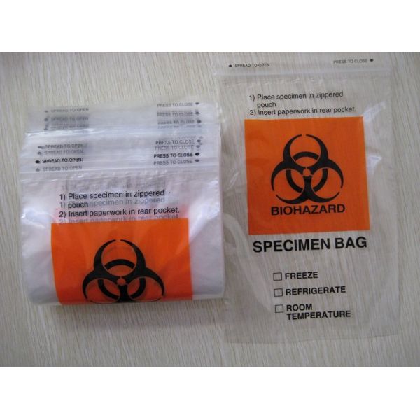 Reclosable Clear Ziplock Lab Guard Specimen Bag With Three Layer