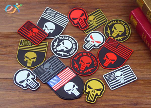 PVC 3d Rubber Patch Punisher Fluorescent Sticker Armband Waterproof Personality Epaulets