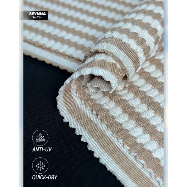 Breathable Recycled Swimwear Fabric 320gsm Quick-Drying Sustainable Fabric for Swimwear Production
