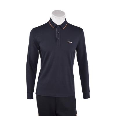 Men'S Quick Dry Cotton Polo Shirt With Stand Up Collar And Green Printing