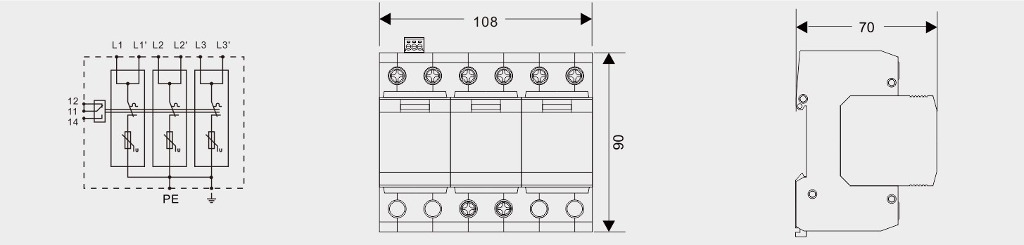 BRITEC BR-25M T1+T2 B+C 3P DIN Rail 35mm Spd T1 варисторный захватник типа1 защитник от захвата 3p