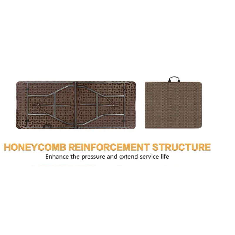 180*76*74cm Rattan Folding Table for Outdoor Furniture Rectangle Banquet Design