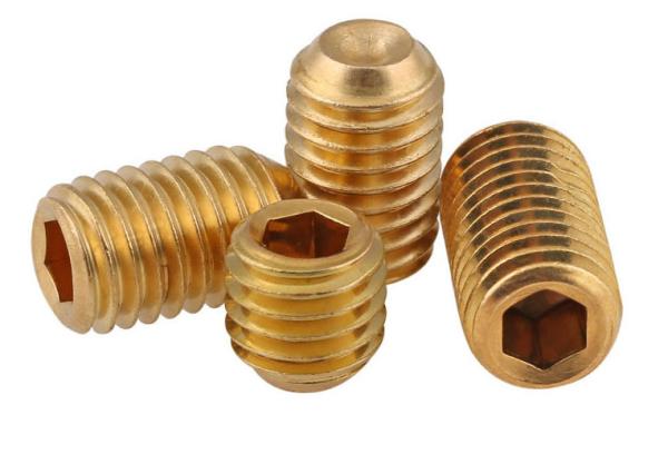 Yellow Brass Hex Socket Metal Set Screws GB80 Drive Cup Point Headless Screw