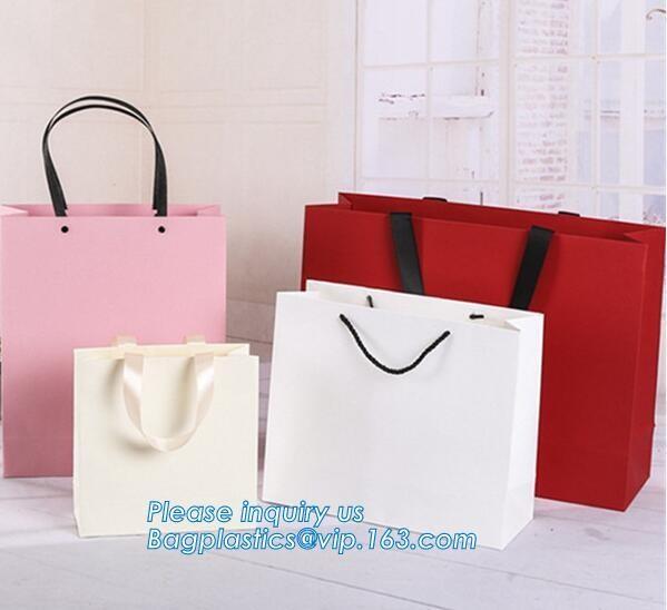Recyclable High End Luxury Shopping Gift Carrier Packaging Custom Printing Black Retail Paper Bag,paper carrier bag gift