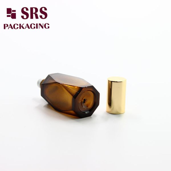Amber PETG Plastic Essential Oil Roller Bottle 20ml
