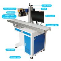 20W 30W 50W 100W Automatic Cabinet Fiber Laser Marking Engraving Machine With Conveyor Belt