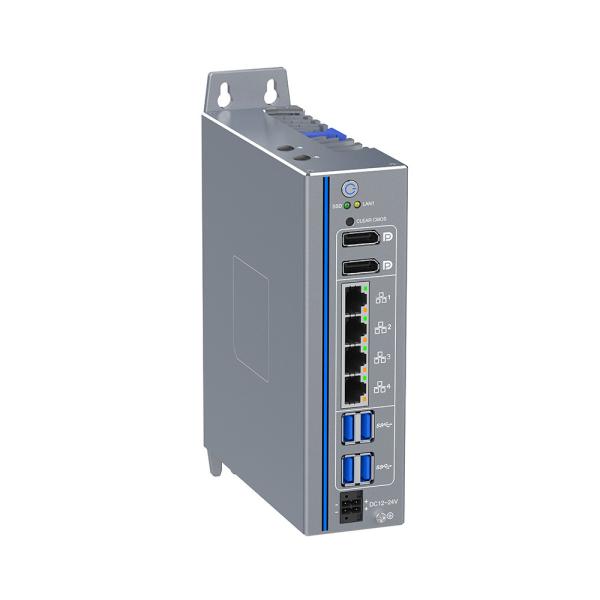 12th Gen I5 Mini PC 4 Port Ethernet Support WiFi CAN GPIO COM Din Rail Computer