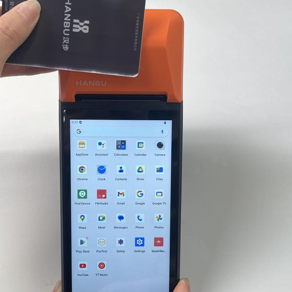 6 Inch Portable POS System Orange Purple Android POS Terminal With Printer