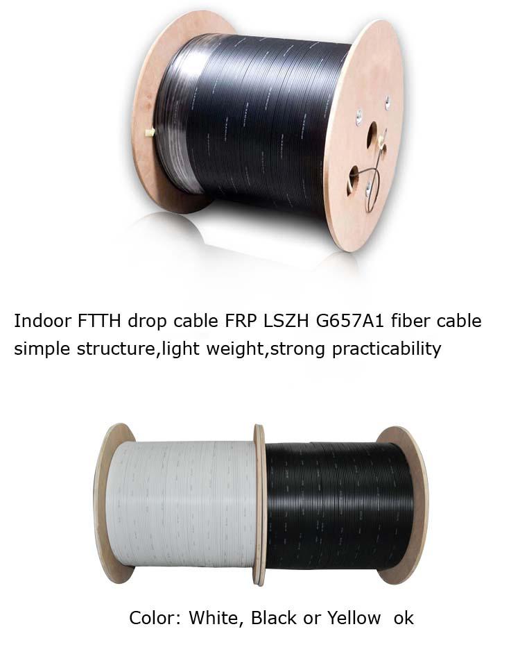 Крытый смычок - тип 4 диаграмма кабеля падения волокна оптически FTTH сердечника - 8 GJXFH 2km/барабанчик