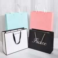 Custom Printed White Paper Gift Bags with Ribbon Handles