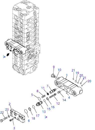 Hydraulic Excavator Main Control Valve 723-19-13501 for PC35mr-2 Komatsu
