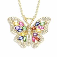 Collar pendiente de la mariposa de la CZ del multicolor de la joyería de Sterling Silver Colorful CZ de la venta al por mayor 925