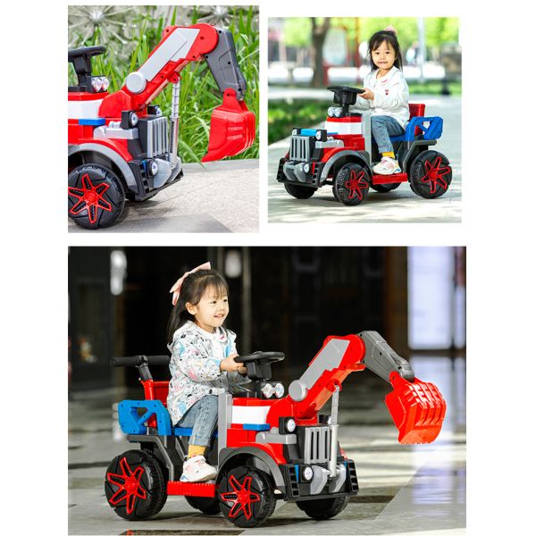 G.W. N.W 15KG/12KG LED Colorful Headlights 6v All-electric Construction Truck Car for Kids