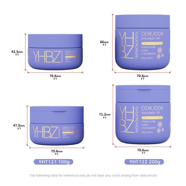 100g 200g Plastic Packaging Jars Eco-Friendly Cosmetic Plastic Jar With Lid