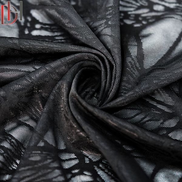 Ice Silk Oilproof Tricot Jacquard Fabric Customized 88% Polyester 12% Spandex