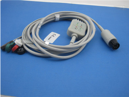 Professional 3 Lead Ecg Cable , 5 Lead Ecg Cable TPU Cable Material